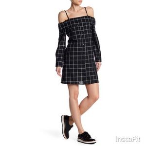 BNWT Dual Nature Cold Shoulder Plaid Dress